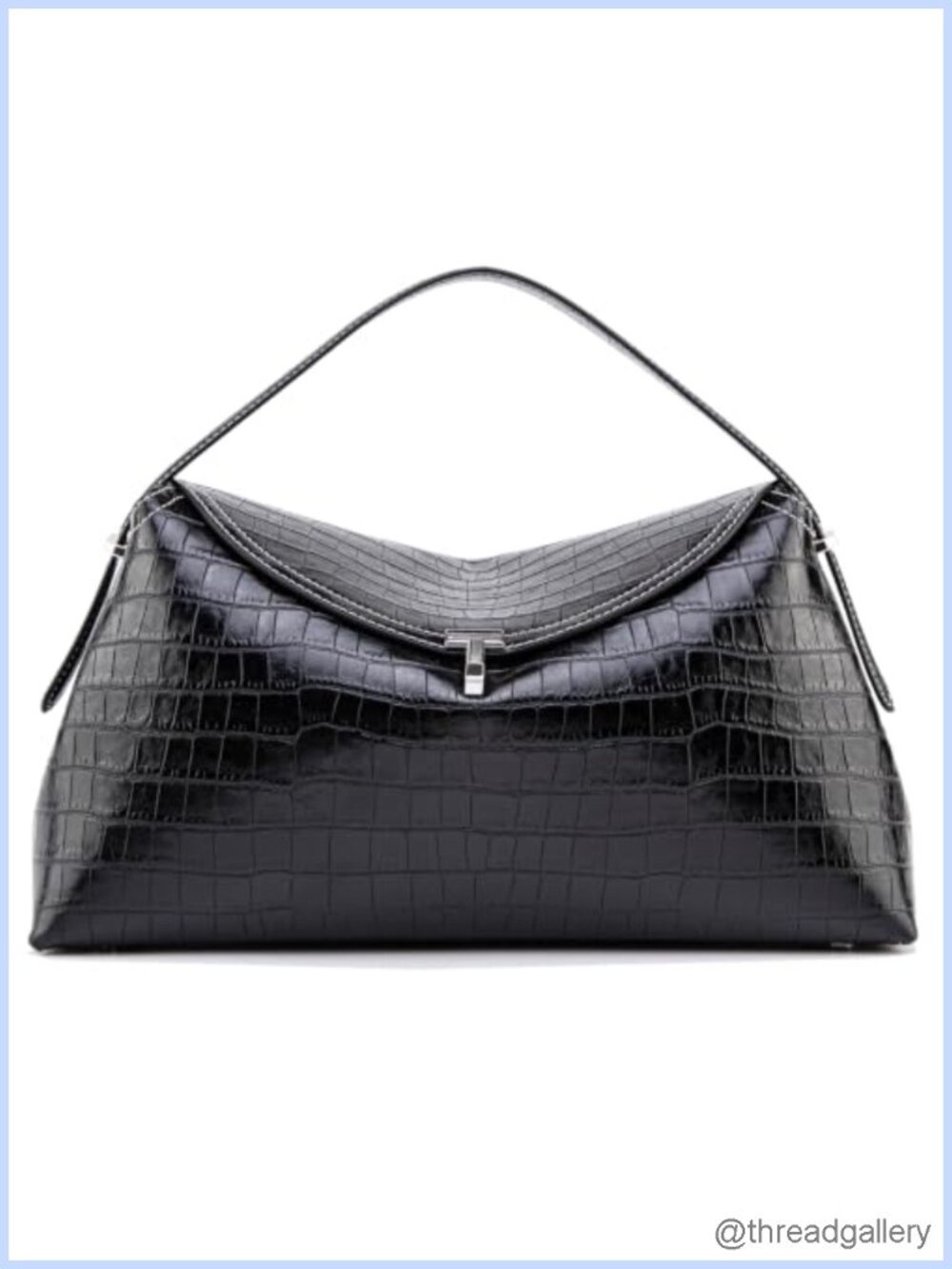 Microfiber Leather Crossbody Bag T Lock Large Handbag